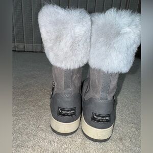 KOOLABURRA BY UGG GREY SUEDE SHEEPSKIN WOMENS BOOTS SIZE US 6